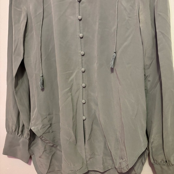 Wrap London 100% Silk Button Down Blouse Career Preppy Work Wear‎ Womens 6 - Picture 4 of 5
